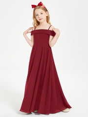 Chic Junior Bridesmaid Dresses Off the Shoulder Burgundy