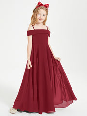 Chic Junior Bridesmaid Dresses Off the Shoulder Burgundy