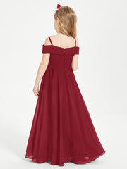 Chic Junior Bridesmaid Dresses Off the Shoulder Burgundy