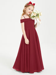 Chic Junior Bridesmaid Dresses Off the Shoulder Burgundy