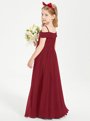 Chic Junior Bridesmaid Dresses Off the Shoulder Burgundy