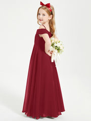 Chic Junior Bridesmaid Dresses Off the Shoulder Burgundy