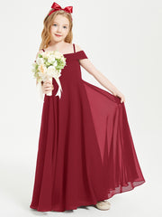 Chic Junior Bridesmaid Dresses Off the Shoulder Burgundy