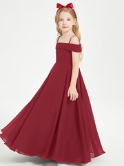 Chic Junior Bridesmaid Dresses Off the Shoulder Burgundy