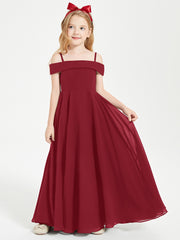 Chic Junior Bridesmaid Dresses Off the Shoulder Burgundy