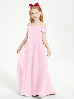 Chic Junior Bridesmaid Dresses Off the Shoulder Candy Pink