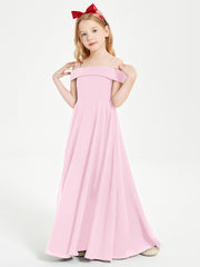 Chic Junior Bridesmaid Dresses Off the Shoulder Candy Pink