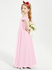 Chic Junior Bridesmaid Dresses Off the Shoulder Candy Pink
