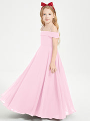 Chic Junior Bridesmaid Dresses Off the Shoulder Candy Pink