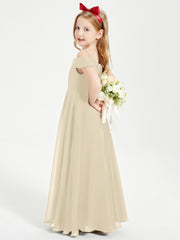 Chic Junior Bridesmaid Dresses Off the Shoulder Champagne