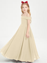 Chic Junior Bridesmaid Dresses Off the Shoulder Champagne