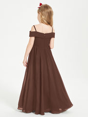 Chic Junior Bridesmaid Dresses Off the Shoulder Chocolate