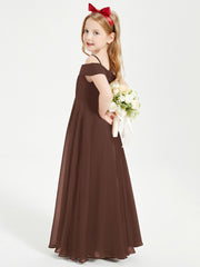 Chic Junior Bridesmaid Dresses Off the Shoulder Chocolate