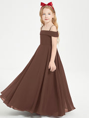 Chic Junior Bridesmaid Dresses Off the Shoulder Chocolate