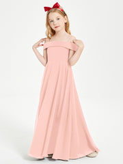 Chic Junior Bridesmaid Dresses Off the Shoulder Coral