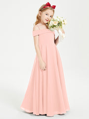 Chic Junior Bridesmaid Dresses Off the Shoulder Coral