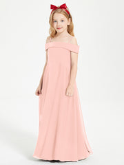 Chic Junior Bridesmaid Dresses Off the Shoulder Coral