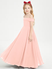 Chic Junior Bridesmaid Dresses Off the Shoulder Coral