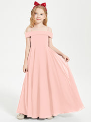 Chic Junior Bridesmaid Dresses Off the Shoulder Coral