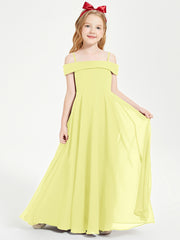 Chic Junior Bridesmaid Dresses Off the Shoulder Daffodil