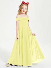 Chic Junior Bridesmaid Dresses Off the Shoulder Daffodil