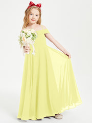Chic Junior Bridesmaid Dresses Off the Shoulder Daffodil