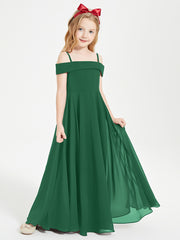 Chic Junior Bridesmaid Dresses Off the Shoulder Dark Green