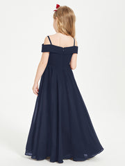 Chic Junior Bridesmaid Dresses Off the Shoulder Dark Navy