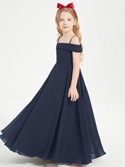Chic Junior Bridesmaid Dresses Off the Shoulder Dark Navy