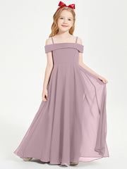 Chic Junior Bridesmaid Dresses Off the Shoulder Dusk