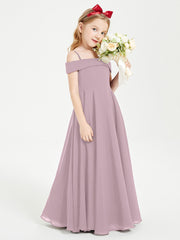 Chic Junior Bridesmaid Dresses Off the Shoulder Dusk