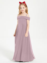 Chic Junior Bridesmaid Dresses Off the Shoulder Dusk