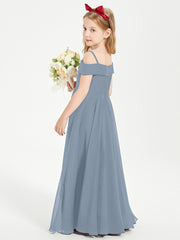 Chic Junior Bridesmaid Dresses Off the Shoulder Dusty Blue