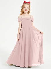 Chic Junior Bridesmaid Dresses Off the Shoulder Dusty Rose