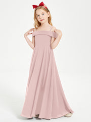 Chic Junior Bridesmaid Dresses Off the Shoulder Dusty Rose