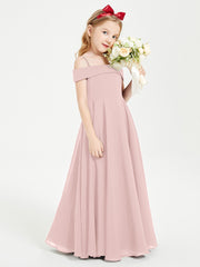 Chic Junior Bridesmaid Dresses Off the Shoulder Dusty Rose