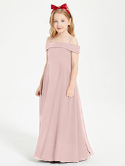 Chic Junior Bridesmaid Dresses Off the Shoulder Dusty Rose
