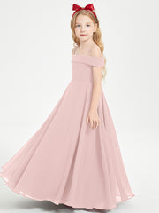 Chic Junior Bridesmaid Dresses Off the Shoulder Dusty Rose