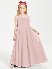 Chic Junior Bridesmaid Dresses Off the Shoulder Dusty Rose