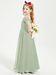 Chic Junior Bridesmaid Dresses Off the Shoulder Dusty Sage