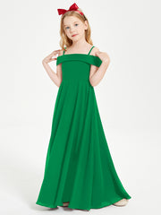 Chic Junior Bridesmaid Dresses Off the Shoulder Emerald