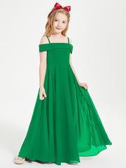 Chic Junior Bridesmaid Dresses Off the Shoulder Emerald