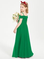 Chic Junior Bridesmaid Dresses Off the Shoulder Emerald