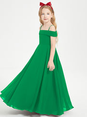Chic Junior Bridesmaid Dresses Off the Shoulder Emerald