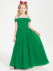 Chic Junior Bridesmaid Dresses Off the Shoulder Emerald