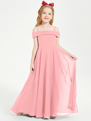 Chic Junior Bridesmaid Dresses Off the Shoulder Flamingo