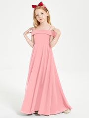 Chic Junior Bridesmaid Dresses Off the Shoulder Flamingo