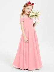 Chic Junior Bridesmaid Dresses Off the Shoulder Flamingo