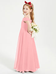 Chic Junior Bridesmaid Dresses Off the Shoulder Flamingo