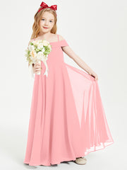 Chic Junior Bridesmaid Dresses Off the Shoulder Flamingo